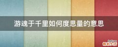 游魂于千里如何度思量的意思