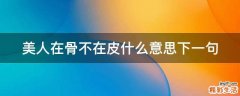 美人在骨不在皮什么意思下一句