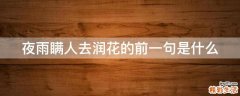 夜雨瞒人去润花的前一句是什么