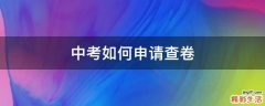 中考如何申请查卷