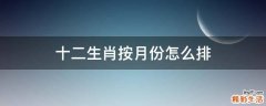 十二生肖按月份怎么排