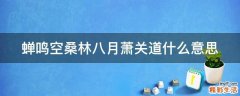 蝉鸣空桑林八月萧关道什么意思