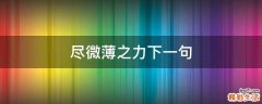 尽微薄之力下一句