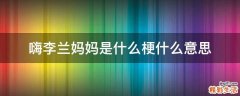 嗨李兰妈妈是什么梗什么意思