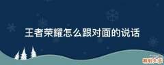 王者荣耀怎么跟对面的说话