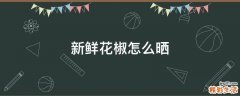 新鲜花椒怎么晒