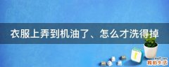衣服上弄到机油了、怎么才洗得掉