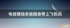 电链锯链条能随身带上飞机吗