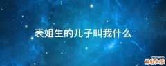 表姐生的儿子叫我什么
