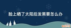 脸上晒了太阳后发黑要怎么办