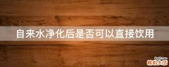 自来水净化后是否可以直接饮用