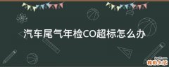 汽车尾气年检CO超标怎么办