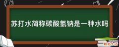 苏打水简称碳酸氢钠是一种水吗