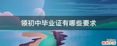 领初中毕业证有哪些要求