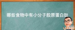哪些食物中有小分子胶原蛋白肽