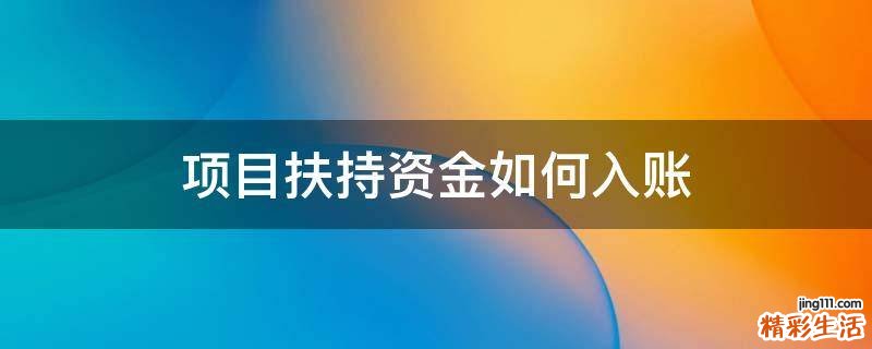 项目扶持资金如何入账
