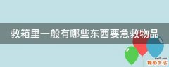 救箱里一般有哪些东西要急救物品