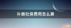 补缴社保费用怎么算