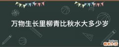 万物生长里柳青比秋水大多少岁