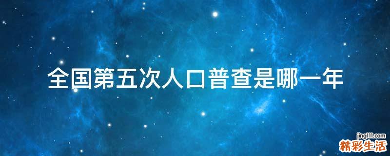 全国第五次人口普查是哪一年