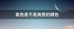 紫色是不是高贵的颜色