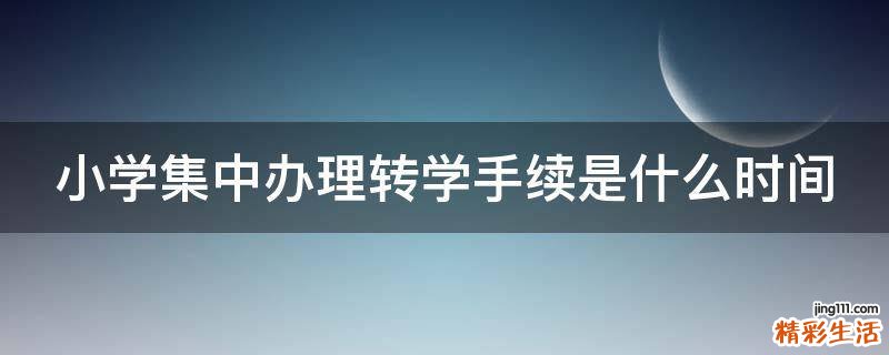 小学集中办理转学手续是什么时间