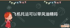 飞机托运可以带风油精吗