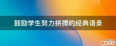 鼓励学生努力拼搏的经典语录