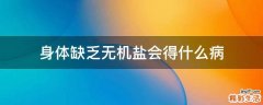 身体缺乏无机盐会得什么病