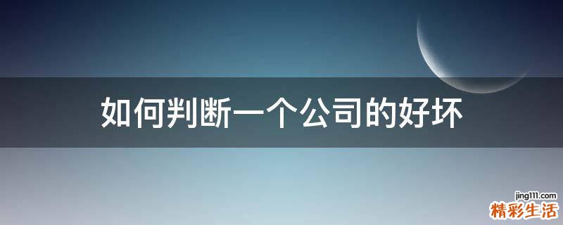 如何判断一个公司的好坏
