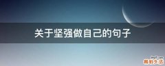 关于坚强做自己的句子