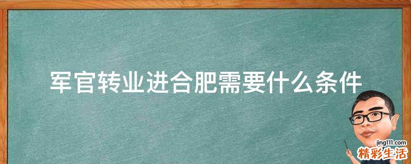 军官转业进合肥需要什么条件