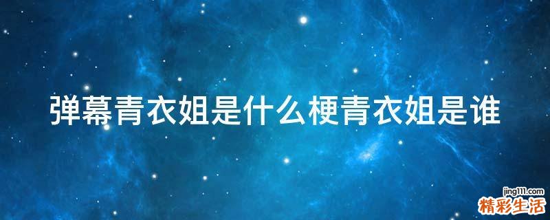 弹幕青衣姐是什么梗青衣姐是谁