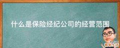 什么是保险经纪公司的经营范围