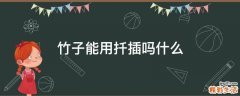 竹子能用扦插吗什么