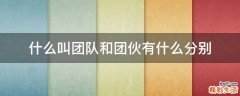 什么叫团队和团伙有什么分别