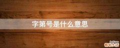 字第号是什么意思