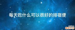 每天吃什么可以很好的排宿便