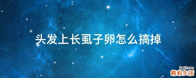 头发上长虱子卵怎么搞掉