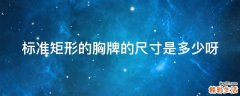 标准矩形的胸牌的尺寸是多少呀