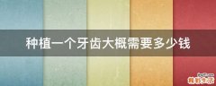 种植一个牙齿大概需要多少钱
