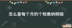 怎么查每个月的个税缴纳明细