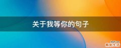 关于我等你的句子