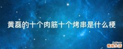 黄磊的十个肉筋十个烤串是什么梗