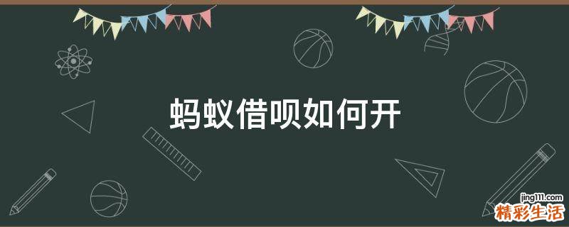 蚂蚁借呗如何开