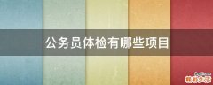 公务员体检有哪些项目