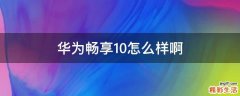 华为畅享10怎么样啊