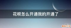 花呗怎么开通我的开通了