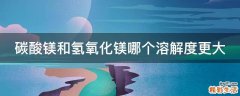 碳酸镁和氢氧化镁哪个溶解度更大