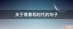 关于青春和时代的句子